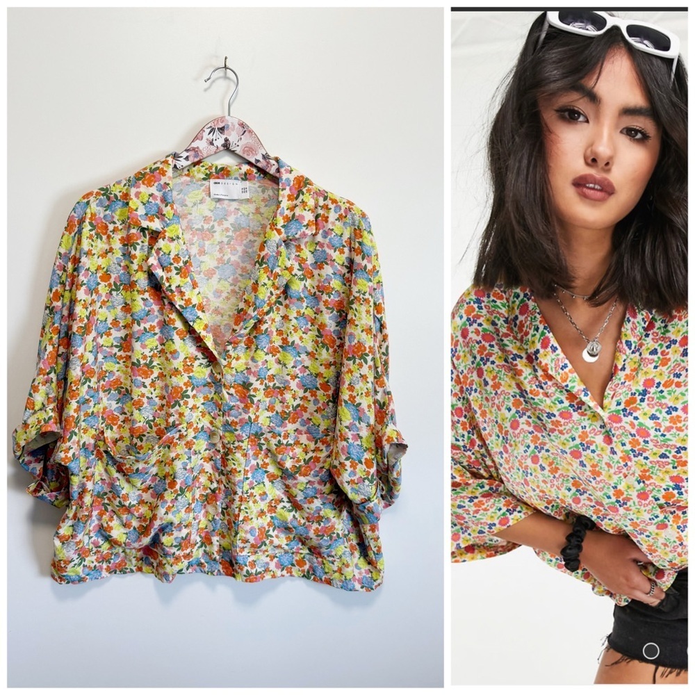 ASOS Ghost Lucy Button Up Shirt Ditsy Floral Print Size 10 Women’s